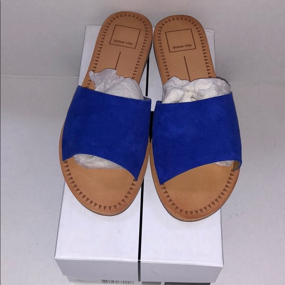 NWT Dolce Vita Javier Blue Suede Sandals, Size 7.5 - Picture 2 of 7